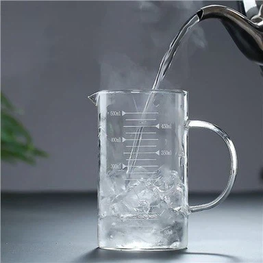 16OZ målekrukke i glass med lettlest vekt