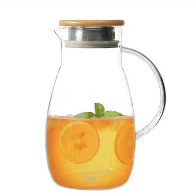 1700 ml glasskande med bambuslokk