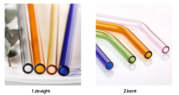 Wholesaler Coloured Fashion Design Food Grade Glass Straw