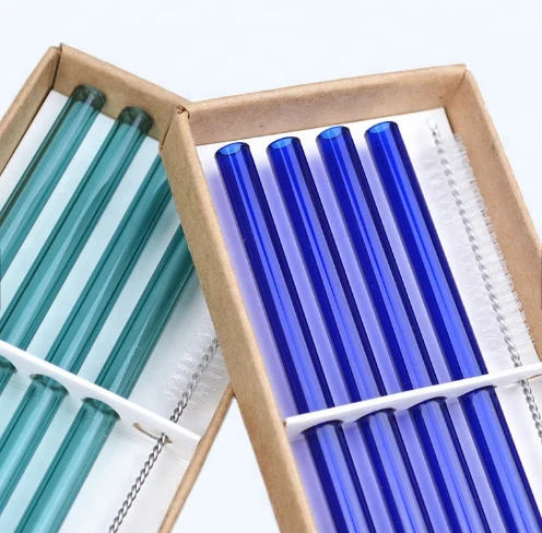 Wholesaler Coloured Fashion Design Food Grade Glass Straw